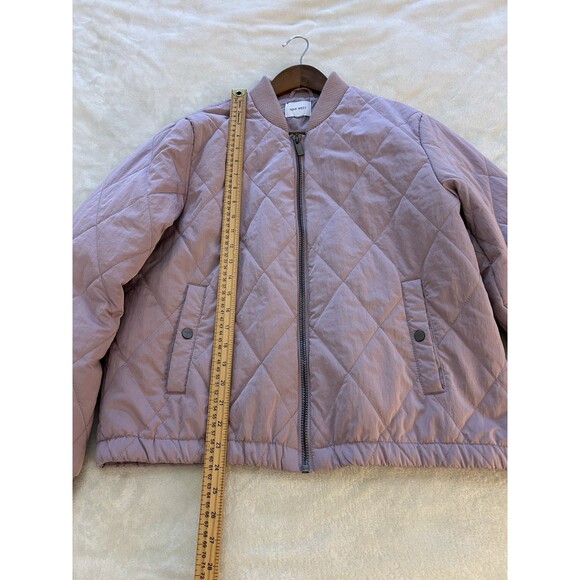 Nine West Jacket Extra Large Snap Up Puffer Bomber Quilted Pink Mauve - Picture 6 of 13